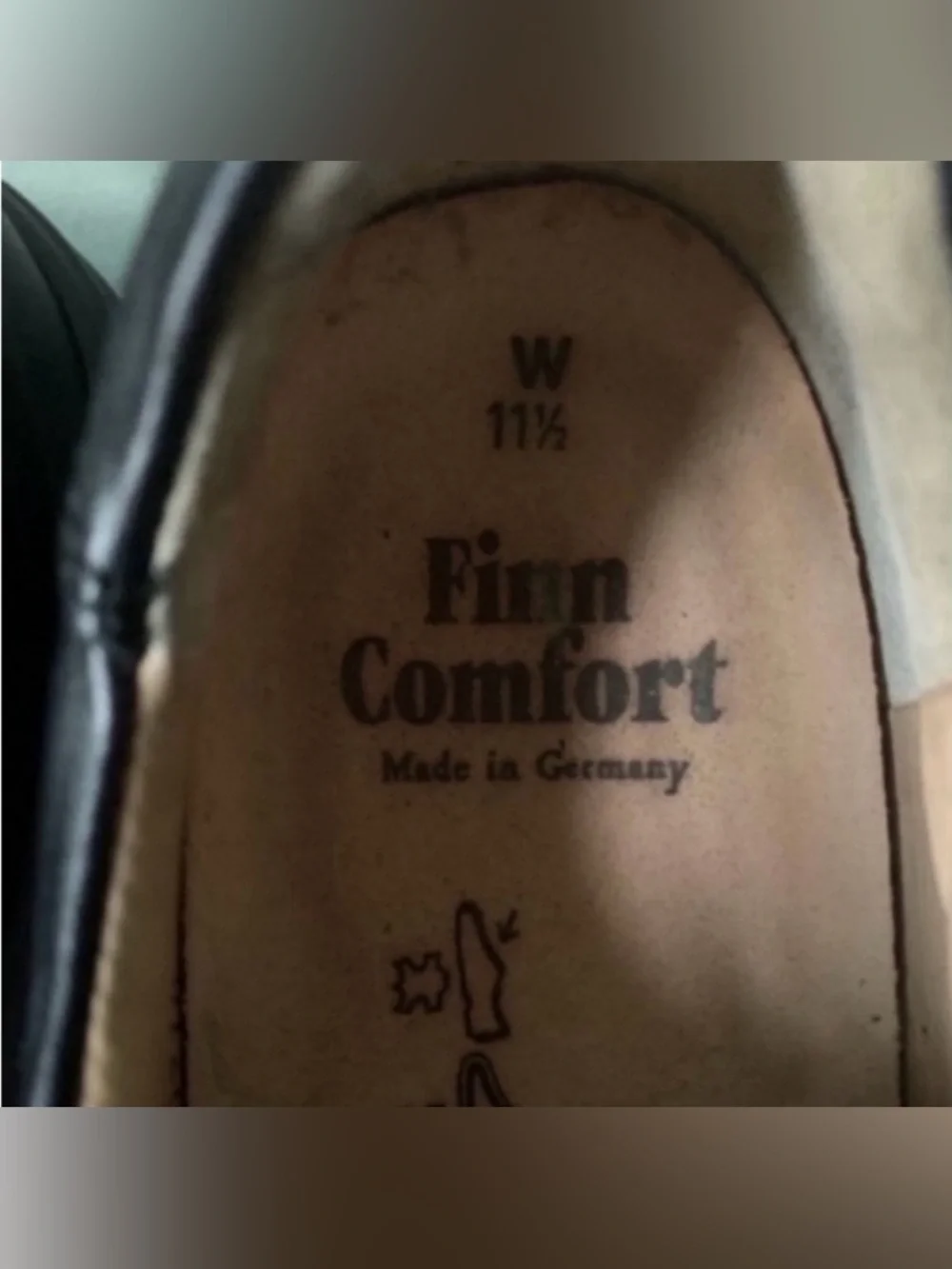 Finn Comfort Black Leather Lace-Up Shoes  Size 11.5 Wide